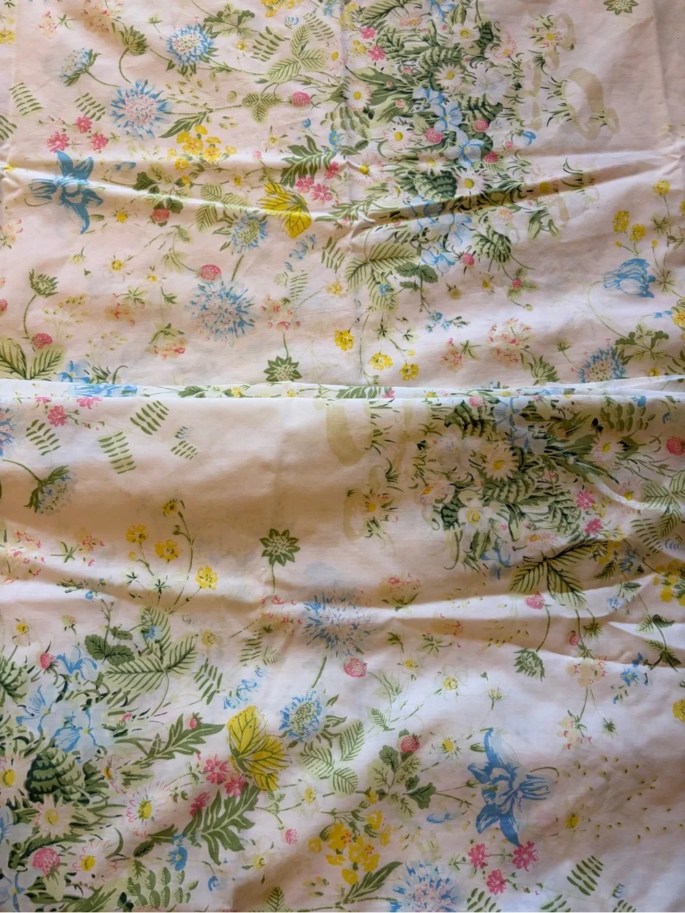Vintage Bed Sheets Pequot Spring Bouquet Floral Fitted & Flat Full Size EUC